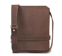 Jahn-Tasche Mittel-Große Umhängetasche/Schultertasche Größe M aus Echt-Leder, A4 Hochformat, Braun, 685