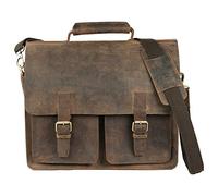 Jahn-Tasche - Sehr große Aktentasche/Lehrertasche Größe XL aus Büffel-Leder, Braun, Modell 422