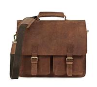 Jahn-Tasche - Sehr Robuste Aktentasche/Lehrertasche Größe L aus Büffel-Leder, Braun, Modell 420-n
