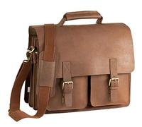 Jahn-Tasche - Sehr Robuste Aktentasche/Lehrertasche Größe L aus Büffel-Leder, Cognac-Braun, Modell 420-n