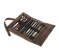 Jahn-Tasche - Stylische Stifterolle/Rollmäppchen Größe L aus Büffel-Leder, Braun, Modell 015