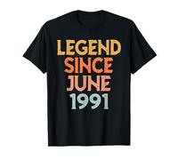 Jahrgang 1991 für Männer Frauen 35 Jahre alt Juni 35. Geburtstag T-Shirt