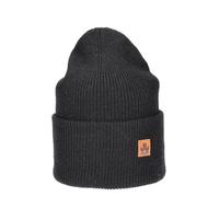 JAIL JAM Moderne Unisex Wool Beanie 'Spandau' mit hoher Krempe, Damen Herren Seemannsmütze, doppellagig, Mütze:Black