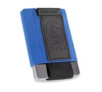 Jaimie Jacobs FC Schalke 04 X Nano Boy Mini Wallet kleine Geldbörse aus Textil dünner Geldbeutel mit Zugband Kartenhalter S04 Fanartikel (Königsblau)