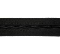 Jajasio Endlosreißverschluss mit Zipper 3mm (Nonlock), 50 Meter, Reißverschluss endlos Auswahl aus 40 Farben/Farbe: 89 - schwarz