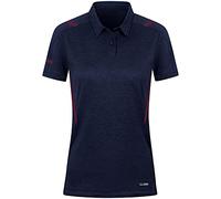 JAKO Sport-Polo Challenge (Polyester-Stretch-Jersey) marinemeliert/bordeaux Damen, Größe 34