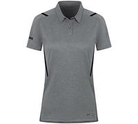 JAKO Sport-Polo Challenge (Polyester-Stretch-Jersey) steingrau/meliert Damen, Größe 44
