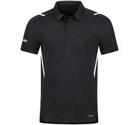 JAKO Herren Poloshirt Challenge, Schwarz-Meliert/Weiß, M