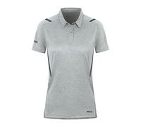 JAKO Damen Poloshirt Challenge, Hellgrau-Meliert/Anthra Light, 40