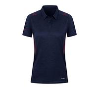 JAKO Damen Poloshirt Challenge, Marine-Meliert/Maroon, 38