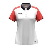JAKO Damen Polo Dynamic 6370D-026 Weiß/Coral/Marine Größe S