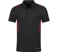 JAKO Herren Polo Polo Challenge (6321) 3XL schwarz meliert/rot