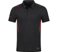 JAKO Herren Polo Polo Challenge (6321) 4XL schwarz meliert/rot