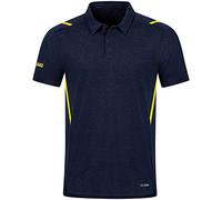 JAKO Herren Poloshirt Challenge, Marine-Meliert/Neongelb, XXL