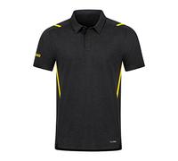 JAKO Herren Poloshirt Challenge, Schwarz-Meliert/Citro, 3XL