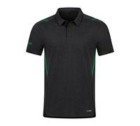 JAKO Herren Poloshirt Challenge, Schwarz-Meliert/Sportgrün, 4XL