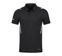 JAKO Herren Poloshirt Challenge, Schwarz-Meliert/Weiß, 3XL