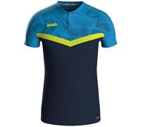 JAKO Poloshirt Iconic Unisex Keep-Dry 100% recyceltes Polyester Blau/Neongelb XL
