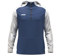JAKO Kapuzenpullover mit Half-Zip Dynamic (100% rec. Polyester) nachtblau/weiss/hellgrau Kinder, Größe 128