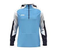 JAKO Kinder Zip-Hoodie Dynamic, SkyBlue/weiß/Marine, 164