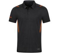 JAKO Herren Polo Polo Challenge (6321) XL schwarz meliert/neonorange