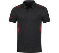JAKO Damen Poloshirt Challenge, Schwarz-Meliert/Rot, 44