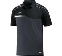 JAKO Sport-Polo Competition 2.0 (100% Polyester) anthrazitgrau/schwarz Kinder, Größe 140
