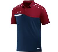 JAKO Sport-Polo Competition 2.0 (100% Polyester) marine/dunkelrot Kinder, Größe 152