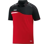 JAKO Sport-Polo Competition 2.0 (100% Polyester) rot/schwarz Kinder, Größe 164