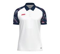 JAKO Poloshirt Sonic 039 – leicht, atmungsaktiv – weiß/marine/rot Größe S