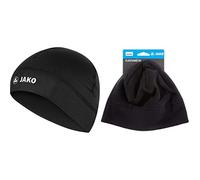 JAKO Unisex løb Funktionsm TZE, Schwarz, Einheitsgröße EU & Unisex Kinder Fleece Mütze, schwarz, Senior