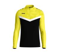 JAKO Ziptop Kinder Unisex Iconic Gr. 128 Schwarz/Soft Yellow - Atmungsaktives Sport Sweatshirt für Kinder mit Keep Dry Funktion und wärmender, weicher Fleece-Innenseite