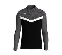 JAKO Ziptop Kinder Unisex Iconic Gr. 140 Schwarz/Anthrazit - Atmungsaktives Sport Sweatshirt für Kinder mit Keep Dry Funktion und wärmender, weicher Fleece-Innenseite