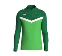 JAKO Ziptop Kinder Unisex Iconic Gr. 140 Soft Green/Sportgrün - Atmungsaktives Sport Sweatshirt für Kinder mit Keep Dry Funktion und wärmender, weicher Fleece-Innenseite