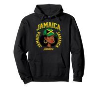Jamaica Afro Woman Portrait mit Jamaika-Flagge Pullover Hoodie