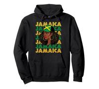 Jamaica Typografie Frau mit Flagge Pullover Hoodie