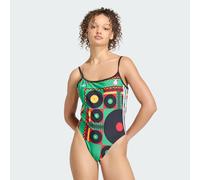 Jamaica x Bob Marley Originals Badeanzug, U-förmiger Rückenausschnitt Vivid Green / Black / White 38