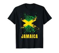 Jamaika Retro Vintage Aquarell Sport Jamaikanische Flagge T-Shirt