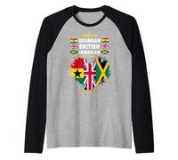 Jamaikanische britische ghanaische Flagge, Outfit-Idee für Frauen, Ghana Raglan
