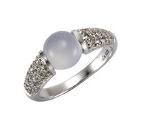 Jamelli Ring »925/- Silber rhod. Calcedon und Weißtopas«