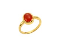 Fingerring JAMELLI "925 Silber vergoldet mit Carneol" Fingerringe Gr. 060 (19,1), Silber 925 (Sterlingsilber), gelb (gelb, orange) Damen Fingerringe (17080804-19)