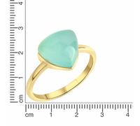 Jamelli Ring 925/- Sterling Silber Chalcedon Grün Glänzend 4,40Ct. (Größe: 052 (16,6))
