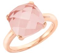Jamelli Ring 925/- Sterling Silber Rosenquarz Rosa Glänzend (Größe: 052 (16,6))