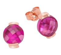 Jamelli Ohrstecker 925/- Sterling Silber 1cm rot Quarz (beh.) pink 300220024J