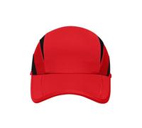 3 Panel Sports Cap "MB6580" - myrtle beach Tomato/Black
