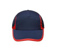 James & Nicholson 4 Panel Running Cap MB6544, navy-blau/rot, Einheitsgröße (Anstoßkappe & Schutzmütze)