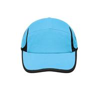 James & Nicholson 4 Panel Running Cap MB6544, türkis/schwarz, Einheitsgröße (Anstoßkappe & Schutzmütze)