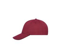 Myrtle Beach Sandwich-Kappe aus Bio-Baumwolle MB6238 - Weinrot / schwarz