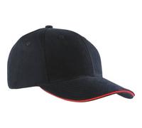 6 Panel Sandwich Cap "MB024" - myrtle beach Black/Red