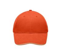 6 Panel Sandwich Cap MB6541, dunkel-orange/beige, Einheitsgröße